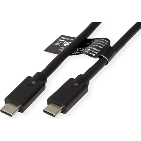ROLINE USB3.2 Gen2x2 Kabel, C-C, M/M, 20Gbit/s, 240W, zwart, 1,5 m