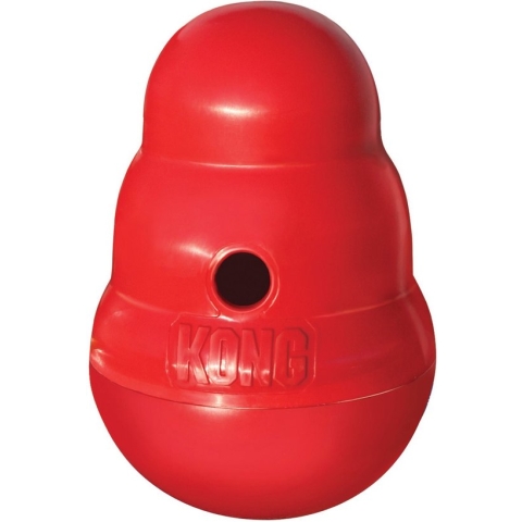Kong Snack Dispenser Wobbler - Speelgoed Hond - maat S - 15 cm - Rood