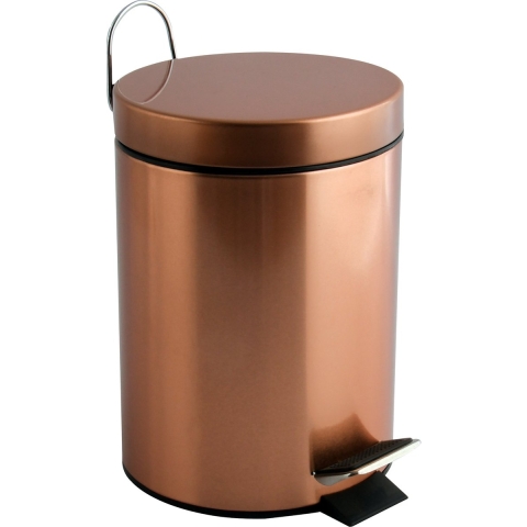 Pedaalemmer - metaal - koper kleurig - 3 liter - 17 x 25 cm -