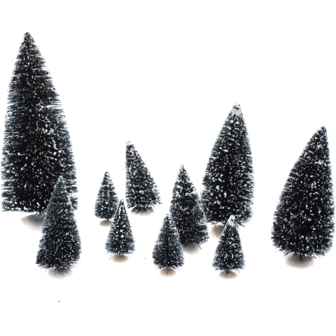 Kerstdorp accessoires - miniatuur boompjes/kerstboompjes - 20x stuks -