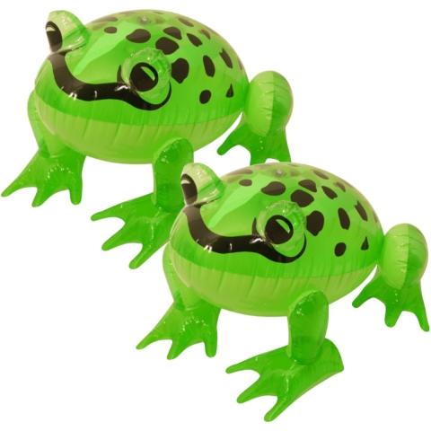 Opblaasbare kikker - 4x - decoratie - groen - 40 cm - dieren -