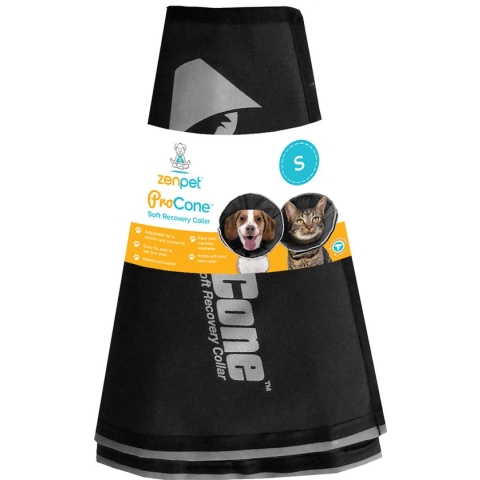 Zenpet Procone S – Hondenkraag – Hondenkap – Beschermkraag hond – Beschermkap voor Hond – Grijs/Zwart – Nek omtrek 20.3 tot 30.5cm