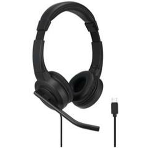Kensington Over Ear headset Computer Kabel Zwart Noise Cancelling Headset