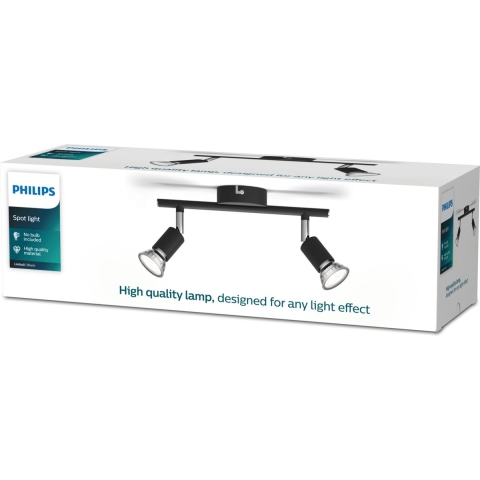 Philips Limbali opbouwspot - 2-lichts - zwart