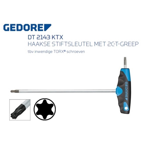 Gedore 2c T-greep stiftsleutel T25 - 2647516