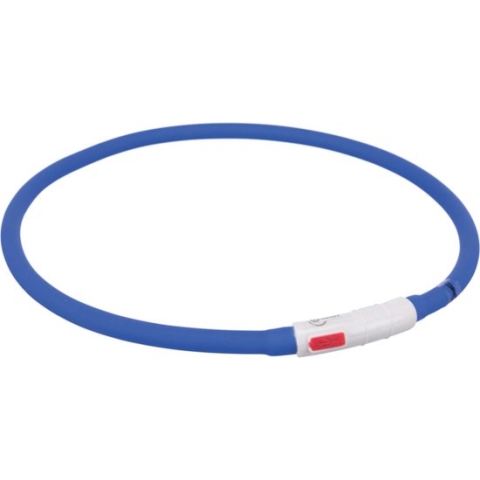 Trixie Halsband Usb Siliconen Lichtgevend Oplaadbaar Royal Blauw - 70X1 CM