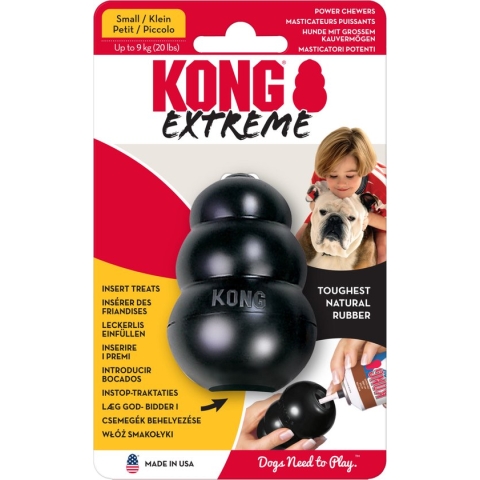 Kong Extreme - Honden Speelgoed - Rubber - Zwart - S - Tot 9 kg