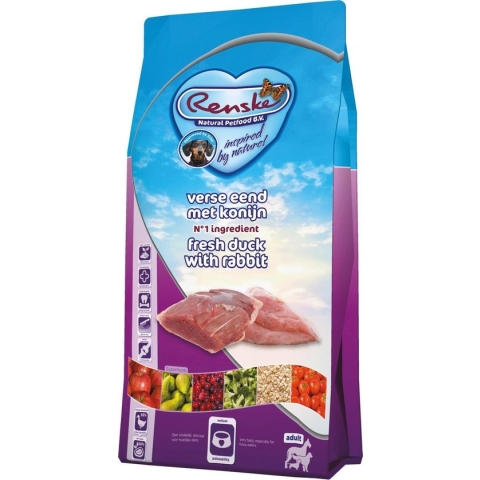 Renske - Super Premium Adult Eend Konijn Hondenvoer
