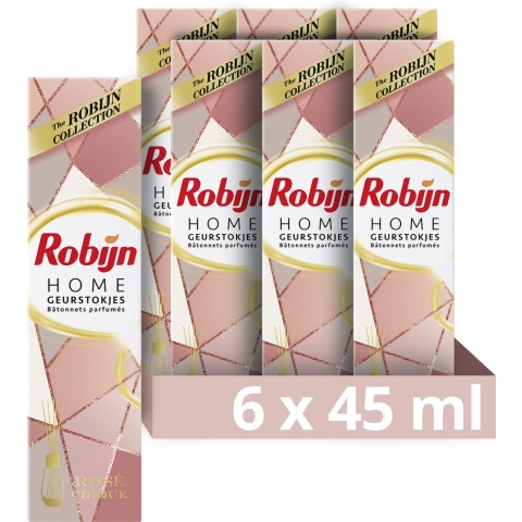 6x Robijn Geurstokjes Rose Chique 45 ml