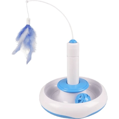 FLAMINGO Kattenspeelgoed met veer en bal 18 cm