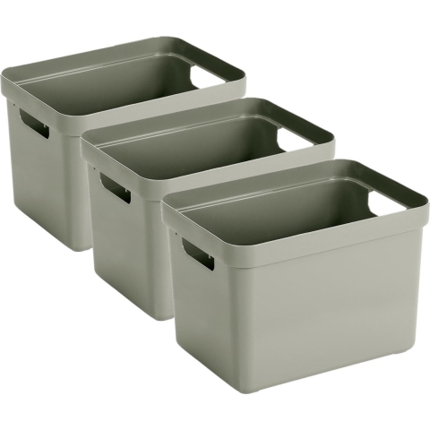 Sunware Opbergbox Sigma - 6x - kunststof - lichtgroen - 18 liter - Opbergbakken/opbergers -