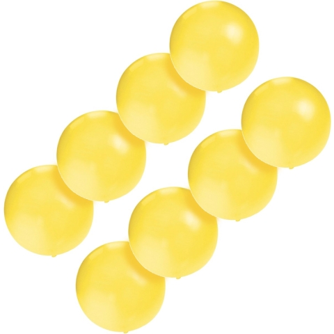 Grote ballonnen 60 cm - Set van 8x stuks - geel - Feestartikelen/versiering - verjaardag -