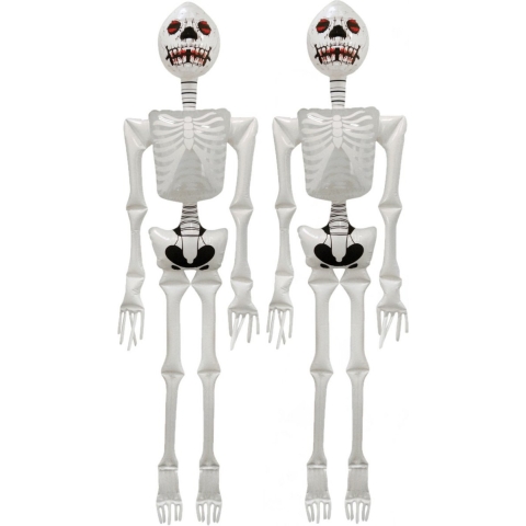 Opblaasbaar skelet 2 stuks Halloween versiering 183 cm -