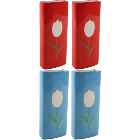Set Radiatorbak waterverdampers 4x stuks - porselein - 20 x 8 cm -
