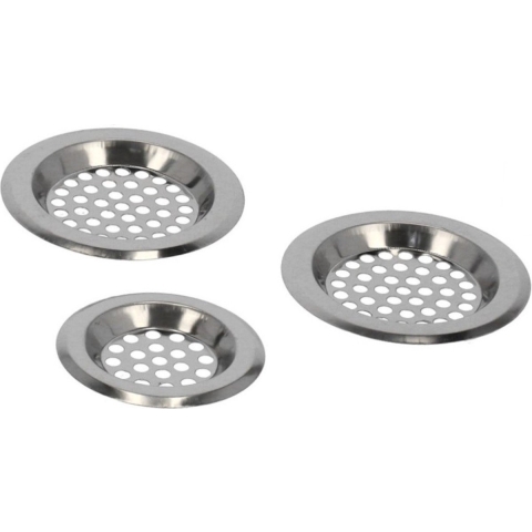Wasbak gootsteen zeefjes - 6x - rvs -