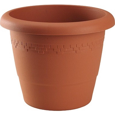 Bloempot/plantenpot - D50 cm x H41,5 cm - terra cotta kunststof -