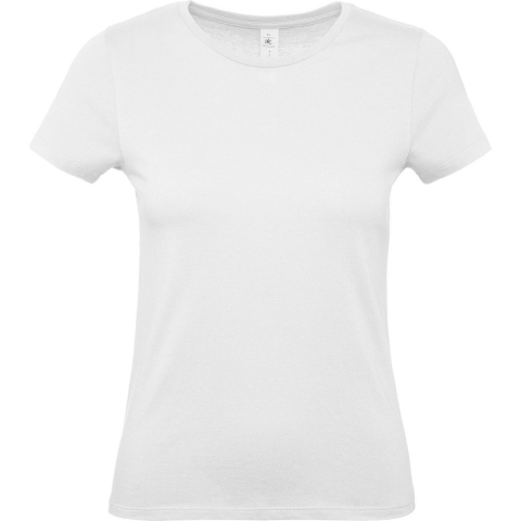 Set van 3x stuks wit basic t-shirts met ronde hals voor dames van katoen, maat: M (38) M -