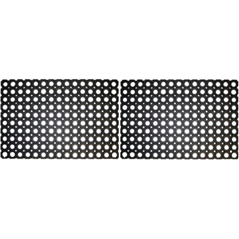 Benson Deurmat - 2x - rubber - 60x40 cm - schoonloopmat - rubberring - ringmat - buitenmat -