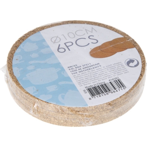 Onderzetters - 36x - 10 cm - kurk - glazen onderleggers -