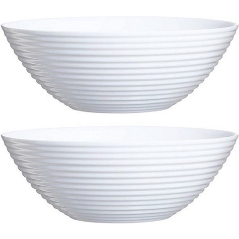 2x Fruitschalen van wit glas 27 cm -