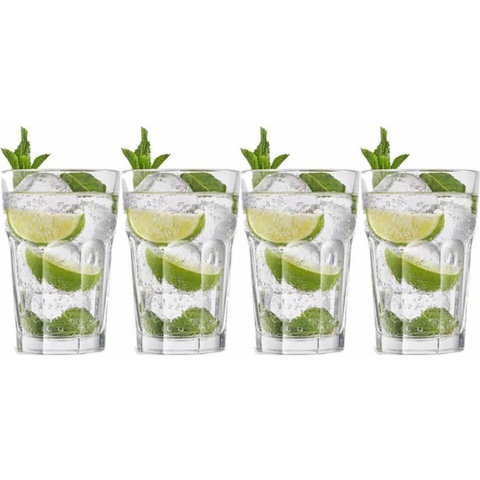 4x Drinkglazen/waterglazen transparant 440 ml Oban -