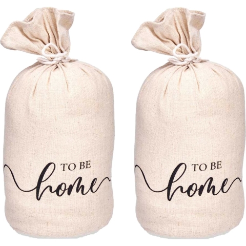 Deurstopper - 2x - 1 kilo - beige - canvas - To be home - D13 x H26 -
