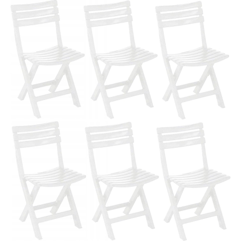 6 Stuks witte kunststof klapstoelen voor binnen en buiten -