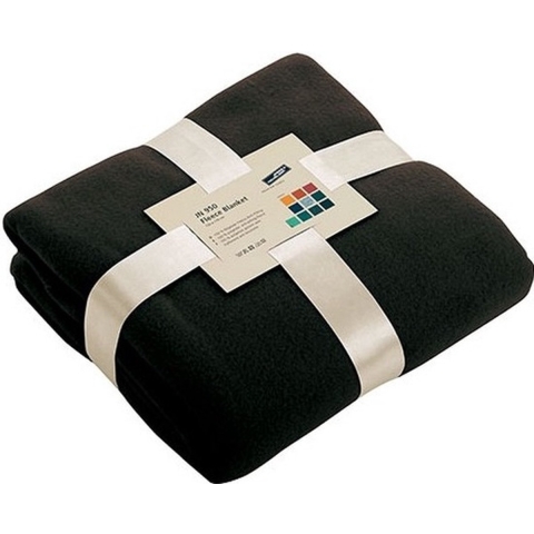 6x Fleece dekens/plaids zwart 130 x 170 cm -