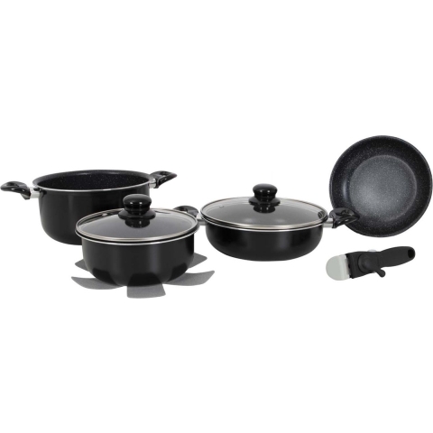 Gimex - Pannenset - Inductie - Zwart - 7-Delig