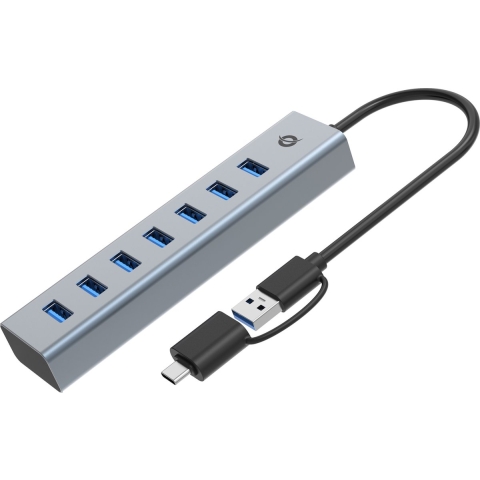 Conceptronic HUBBIES21G interface hub USB 3.2 Gen 1 (3.1 Gen 1) Type-A 5000 Mbit/s Grijs