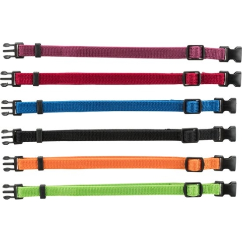 Trixie Puppy Halsband 22-35cm set fuchsia-legergroen-roze-donkergrijs-donkerblauw-turquoise 6st