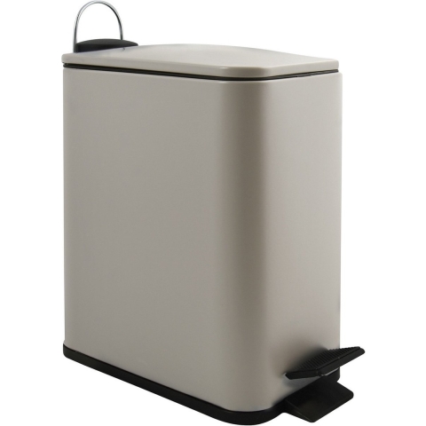 Pedaalemmer Paris - beige - 5 liter - metaal - 28x29 cm - soft-close -