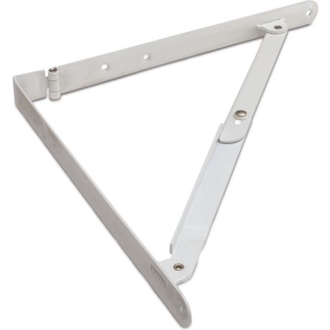 2x stuks plankdrager / plankdragers inklapbaar wit gelakt staal 30 x 30 cm -