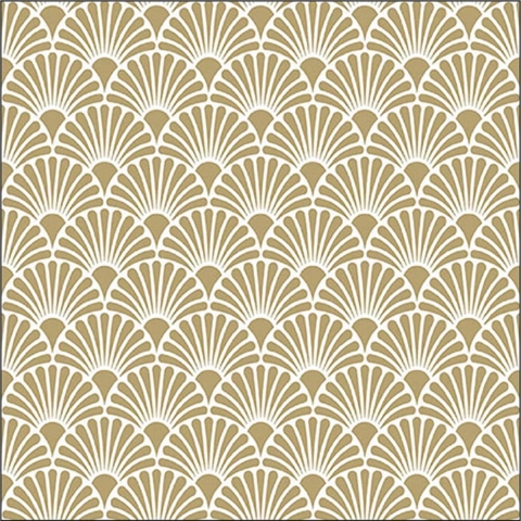 Servetten - 100x st - wit/goud - 33 x 33 cm - papier - art deco print - tafel diner/lunch -