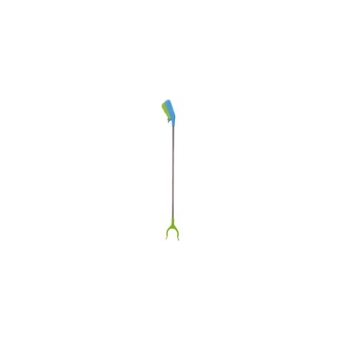 Afvalgrijper voor kinderen - 25x - 77 cm - groen/blauw -