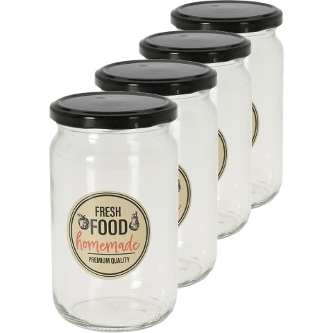 Set van 6x stuks voorraadpotten/weckpotten 720 ml glas met metalen schroefdeksel -