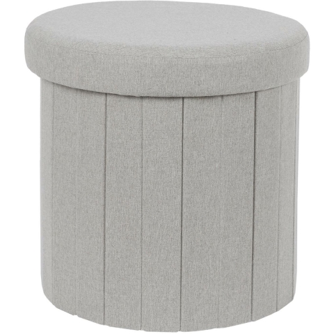 Poef/hocker - opbergbox - grijs - polyester/mdf - 38 x 38 cm -