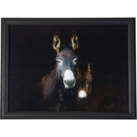 Mars & More Schootkussen Laptray - zwart ezelin print - 43 x 33 cm -