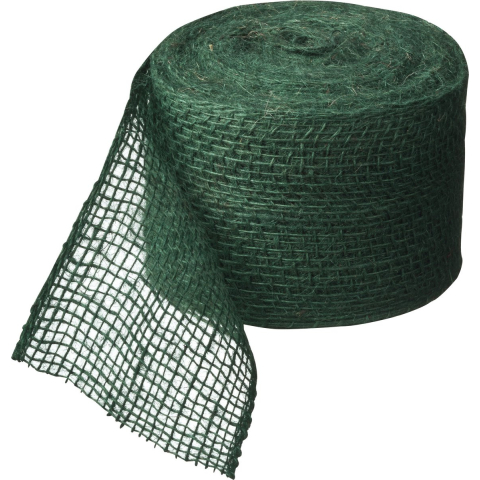 Juteband groen 10 cm x 25 meter hobby/knutselmateriaal -