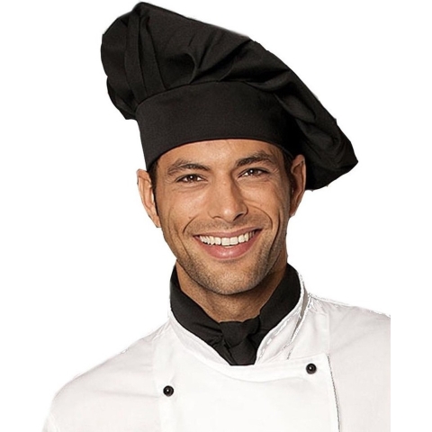 Koksmuts - luxe - chefkok - zwart - horeca kleding - volwassenen One size -
