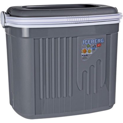 Iceberg koelbox - 32 liter - kunststof - grijs - 47 x 33 x 42 cm -