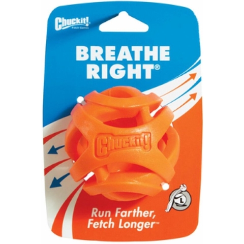 Chuckit! Breathe Right Fetch Ball - Hondenspeelgoed - Hondenbal - Drijvend - Large - Ø7 cm - Oranje - 1 Stuks