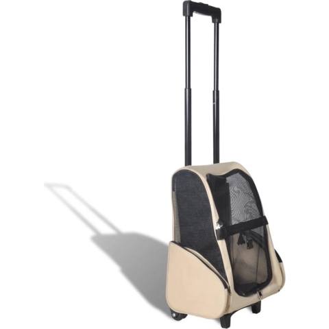vidaXL-Huisdierentrolley-inklapbaar-beige