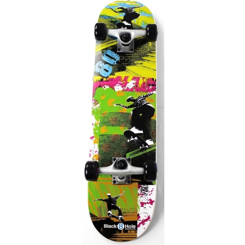 Black 8 Hole Eighties Skateboard, 79 cm
