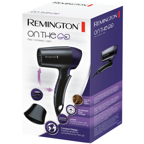 Remington Inklapbare Reishaardroger D2400, Werelwijd voltage 1400 Watt - Reisföhn