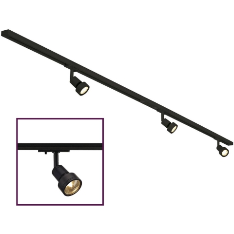 SLV 143190 230V-railsysteem lamp GU10 LED Zwart