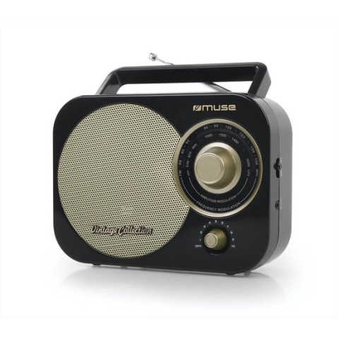 Muse M-055RB - Draagbare radio, vintage, zwart