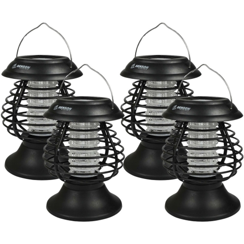 Muggenlamp solar - 4x - UV-LED - 14 x 19,5 cm - insectenvanger - IP44 -