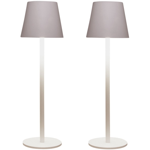 Portable tafellamp Ambiance - 2x - wit - aanraaksensor - draadloos/oplaadbaar USB - binnen/buiten -