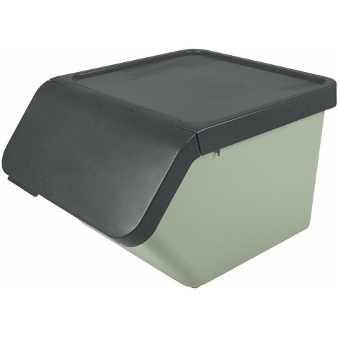 Sunware Sigma Home sorteer bak - afvalbak - groen - stapelbaar - 45L - 49 x 39 x 30 cm -